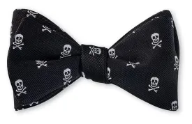 Black/White Jolly Rogers Skull Bow Tie - B1416