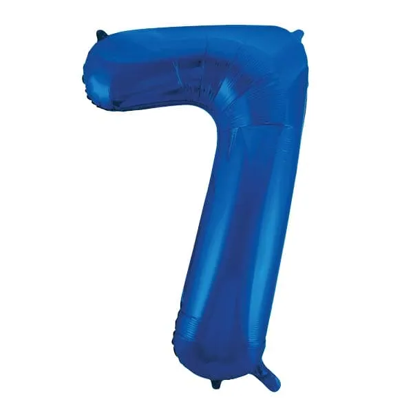 Blue 7 Large Shape Number Balloon