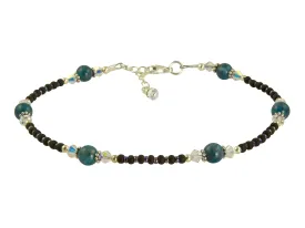 Blue Apatite Gemstone Beaded Anklet