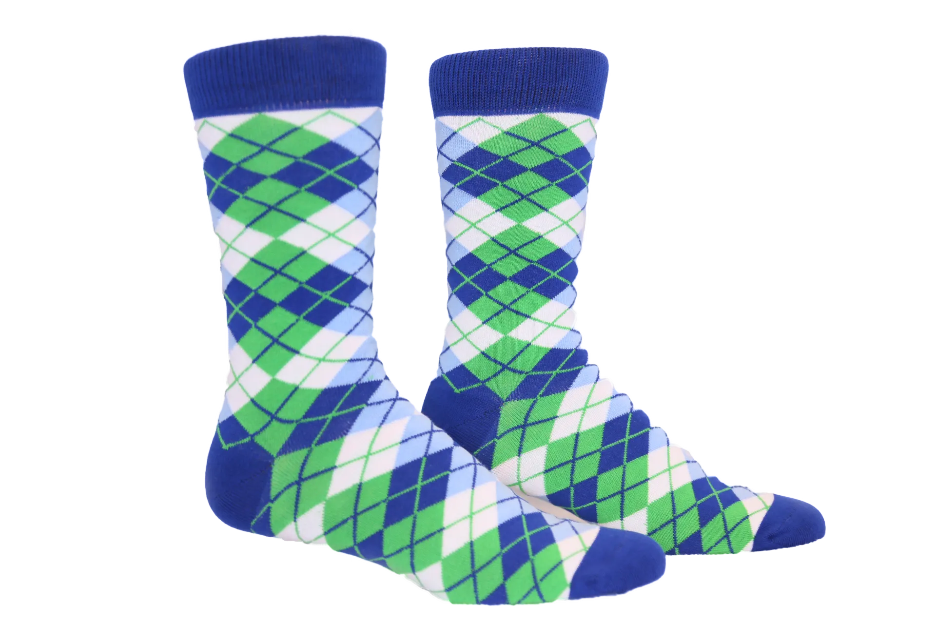 Blue Green Argyle Sock