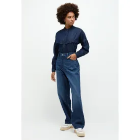 Blue Loose Fit Button Fly Jeans