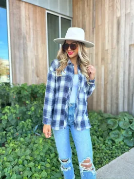 Blue Plaid Flannel Shirt