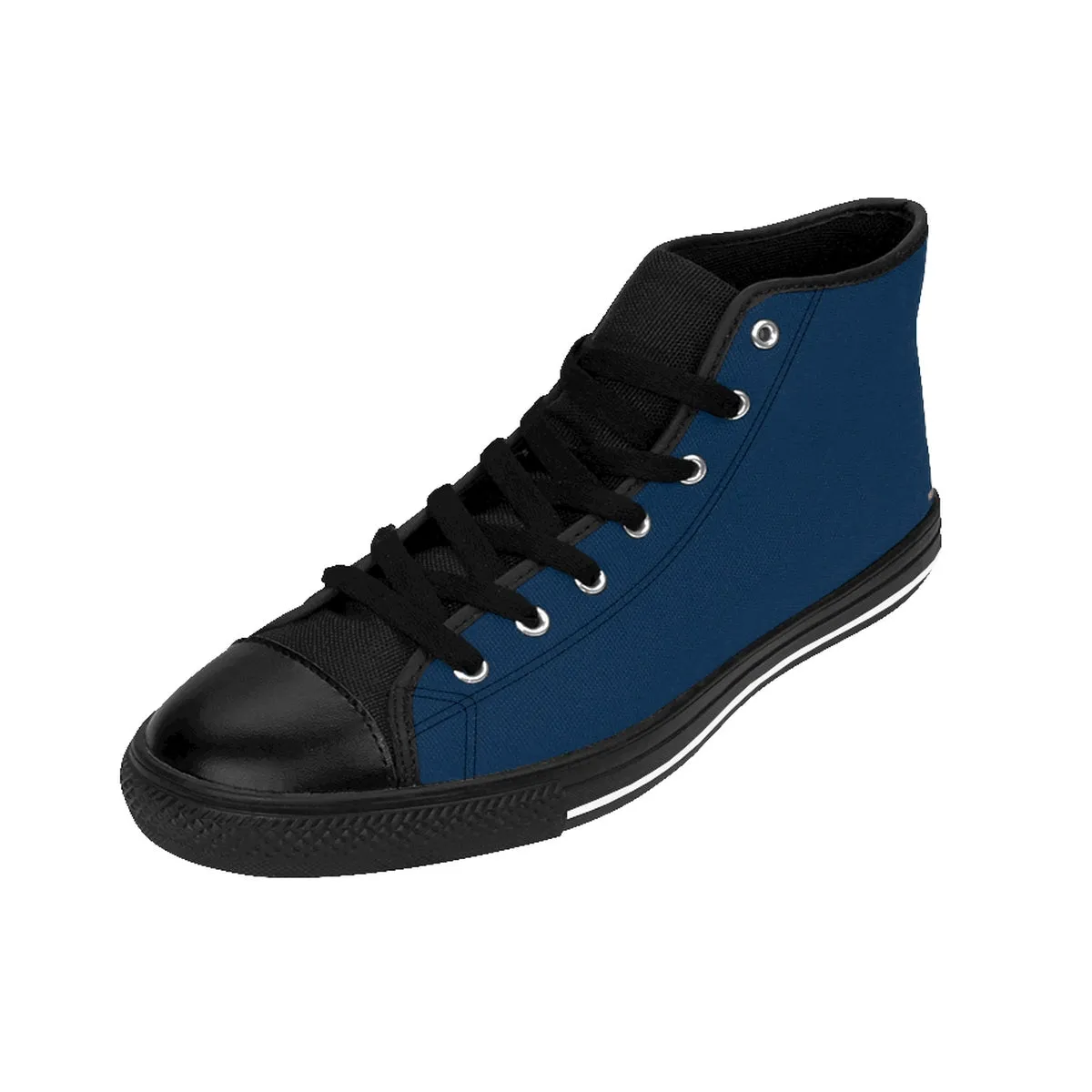 Blue Solid Color Women's Sneakers, Classic Modern High Top Sneakers Running Tennis Shoes