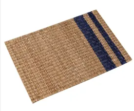 Blue Stripe Woven Natural Palm Placemat