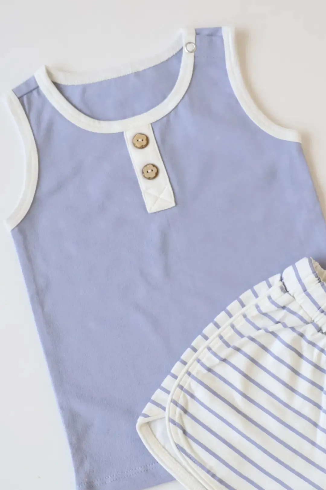 Blue Stripes-Boys Vest and Shorts