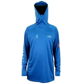 Blue T-H Marine Logo AFTCO JASON CHRISTIE HOODED PERFORMANCE SHIRT