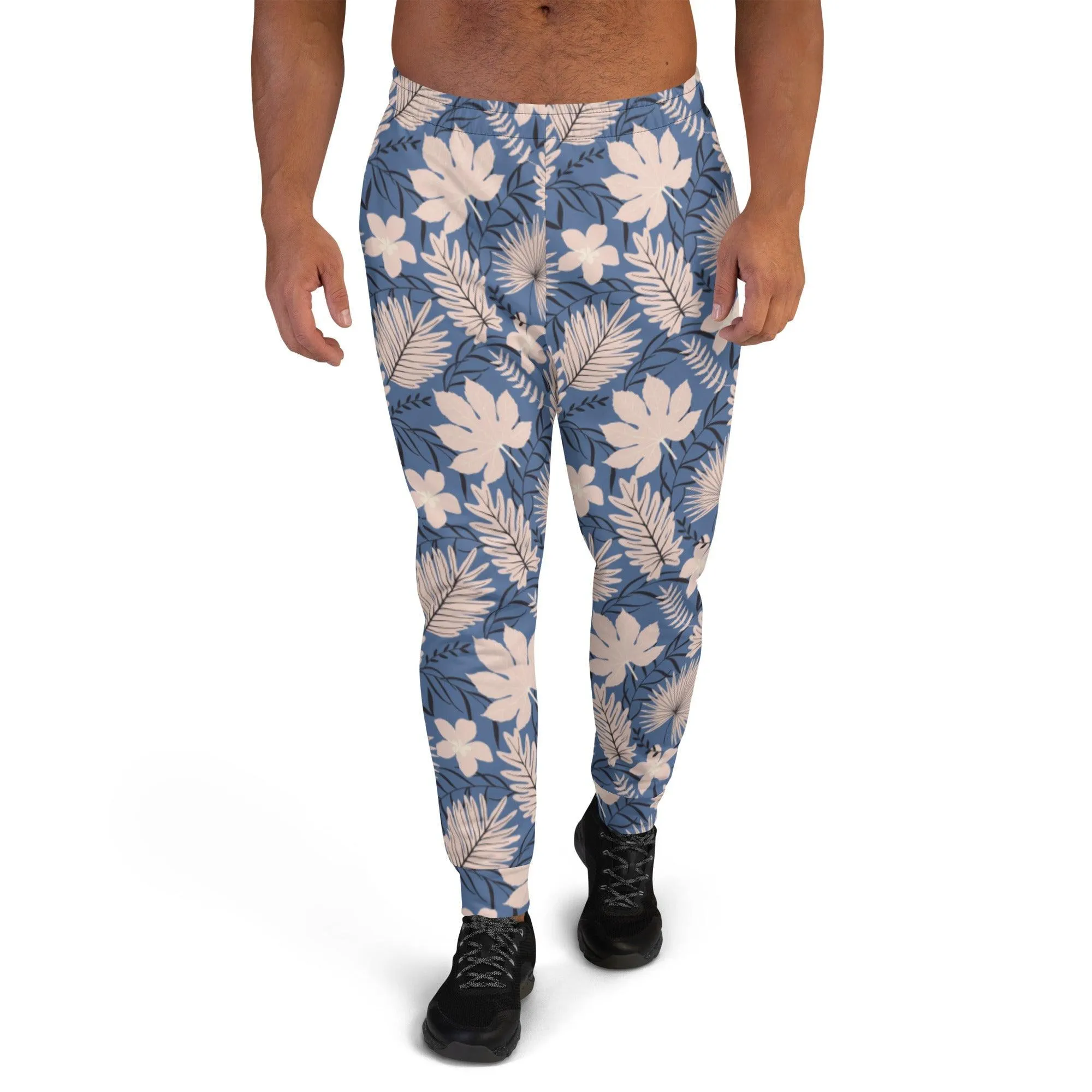 Blue Tropical Flower Men's Street Joggers