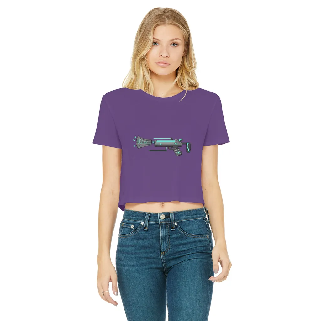 Blue Weapon Classic Women's Cropped Raw Edge T-Shirt