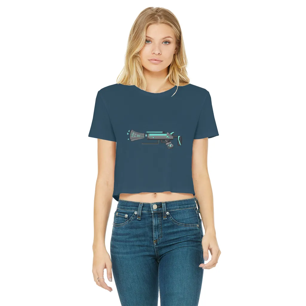 Blue Weapon Classic Women's Cropped Raw Edge T-Shirt