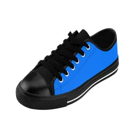 Blue Women's Low Tops, Designer Low Top Women's Sneakers Tennis Running Shoes (US Size: 6-12)