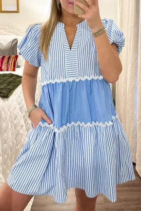 Blueberry Stripe Flowy Dress