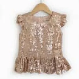 Blush Sequin Peplum Top