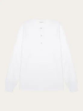 BO long sleeve henley - Regenerative Organic Certified™ - GOTS/Vegan - Bright White