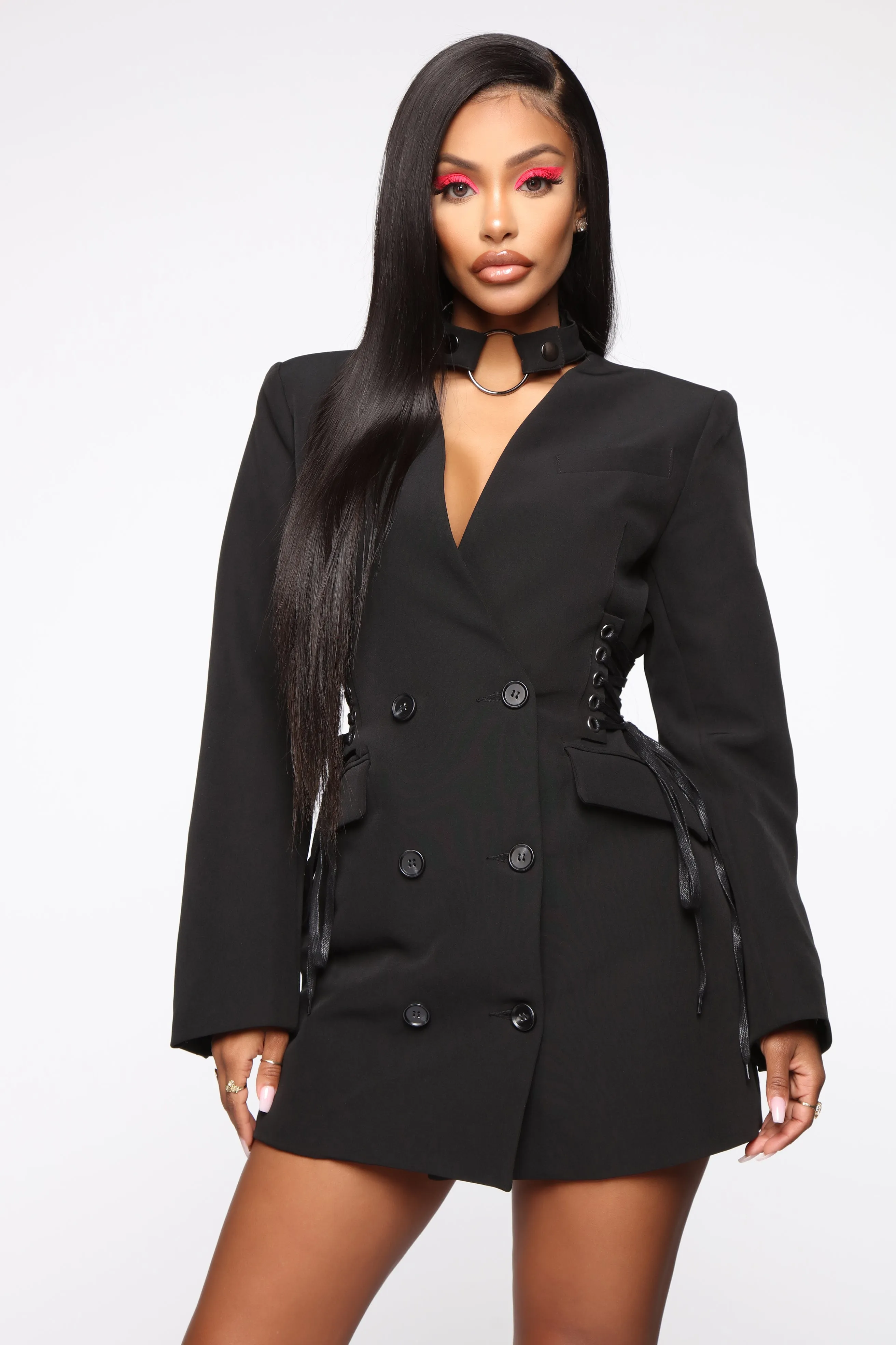 Boardin' Jets Blazer Dress - Black