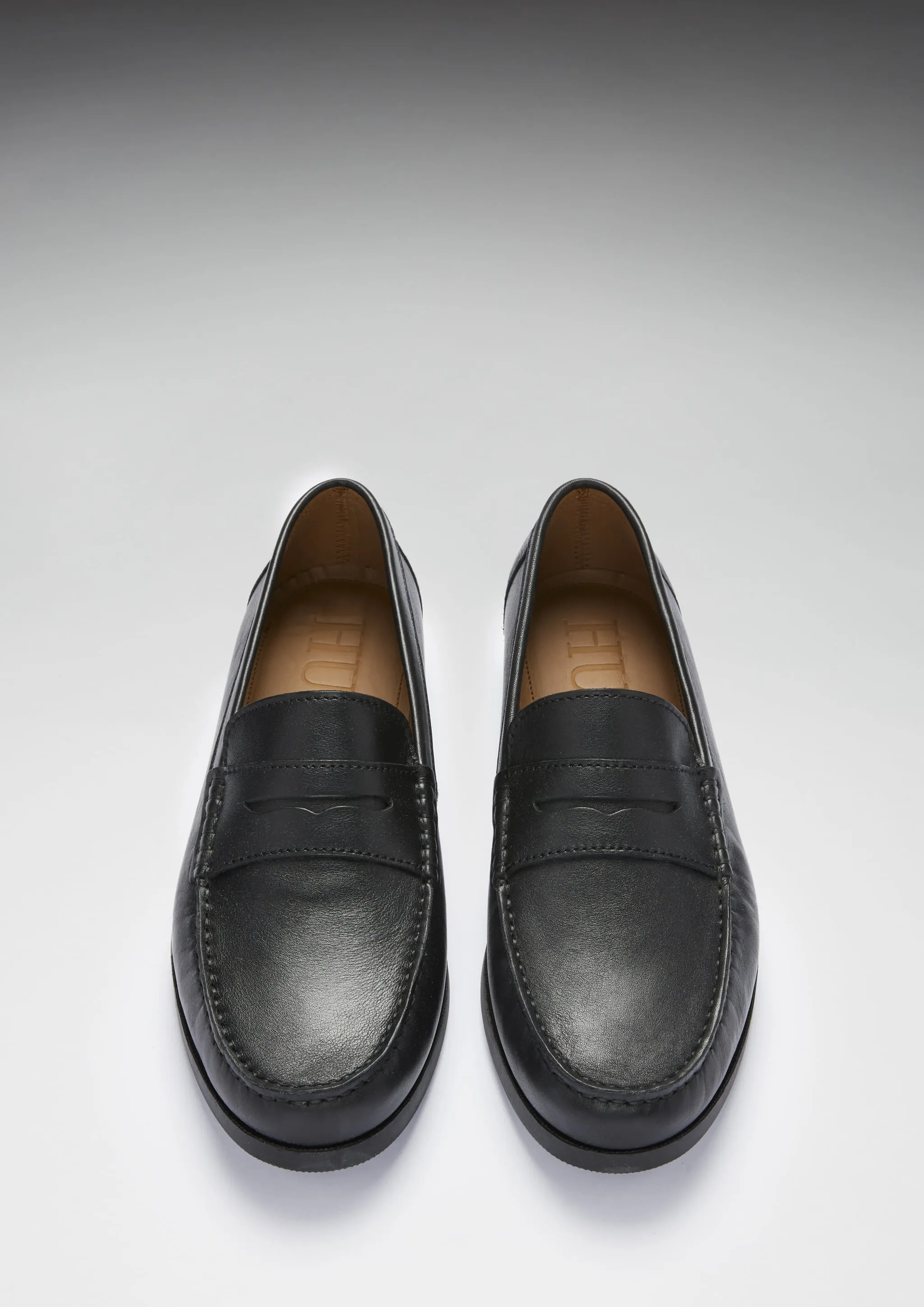 Boat Loafers, black leather