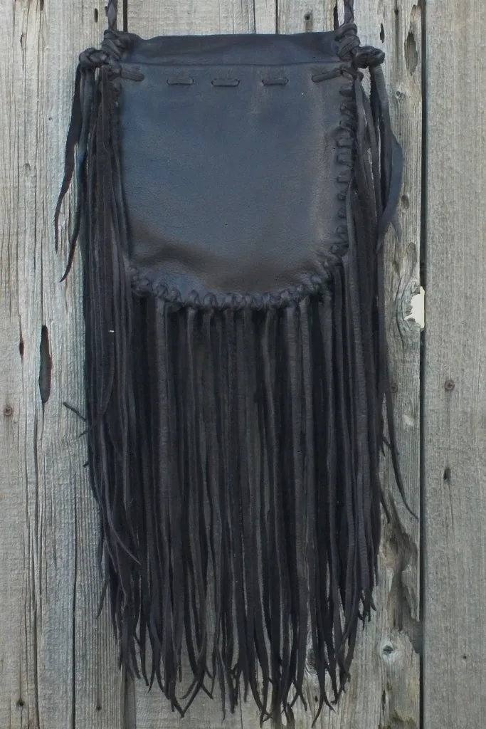 Boho beaded turtle bag with lots of fringe