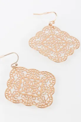 Boho Laser Cut Filigree Hook Earrings