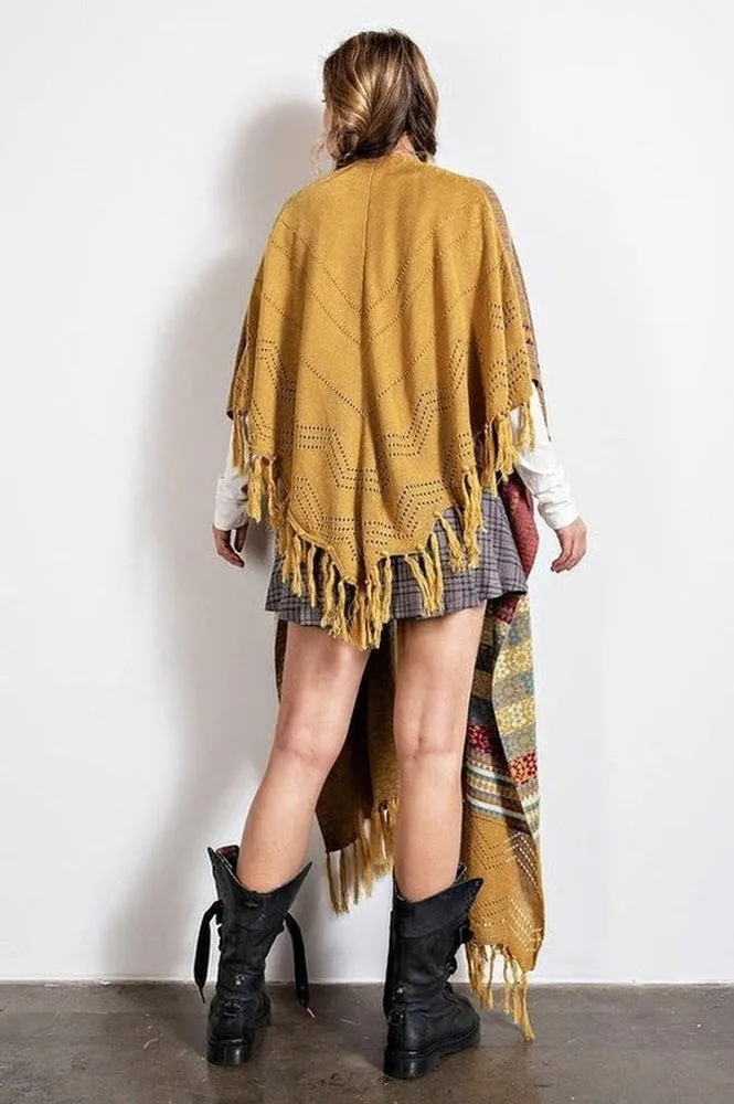 Boho Poncho Sweater Cardigan