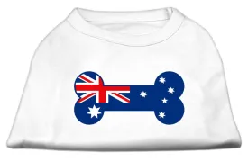 Bone Shaped Australian Flag Screen Print Shirts White XXXL(20)