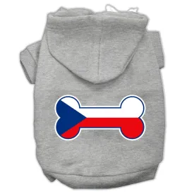 Bone Shaped Czech Republic Flag Screen Print Pet Hoodies Grey Xxxl(20)