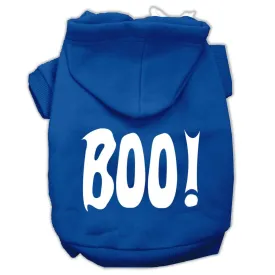 Boo! Screen Print Pet Hoodies Blue Size Lg (14)