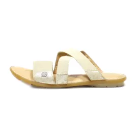 Born Flat Sandals Fabric Beige Colour For Women