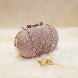 Bow Diamond Bling Evening Clutch | Party Clutch Purse | Party Sling Bag | Evening Bags