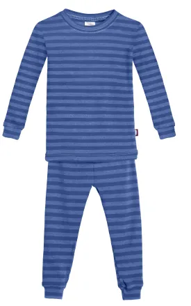 Boys and Girls Striped Pajama Set | Smurf Blue