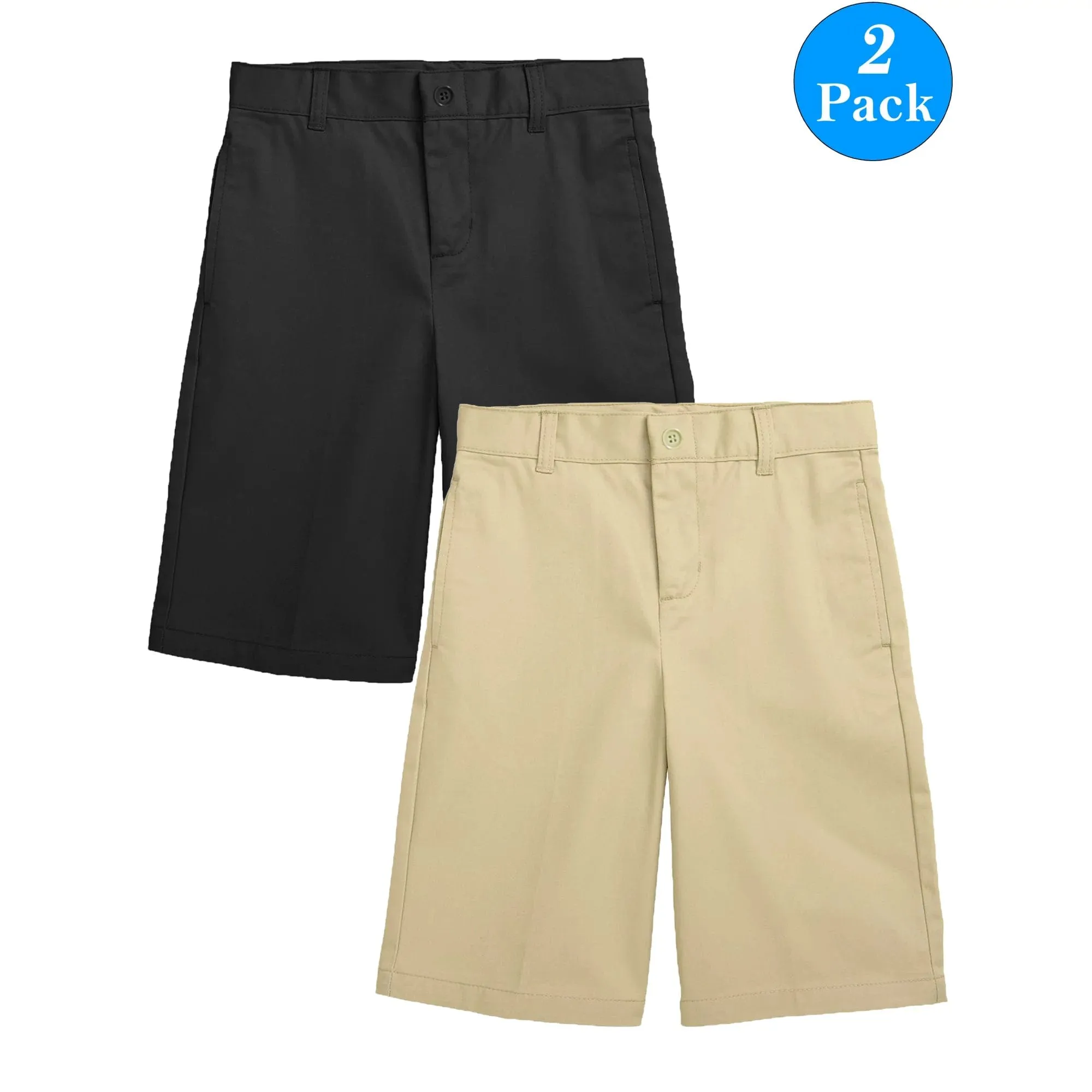 Boys Flat Front Twill Chino Shorts (Big Boys, Little Boys)