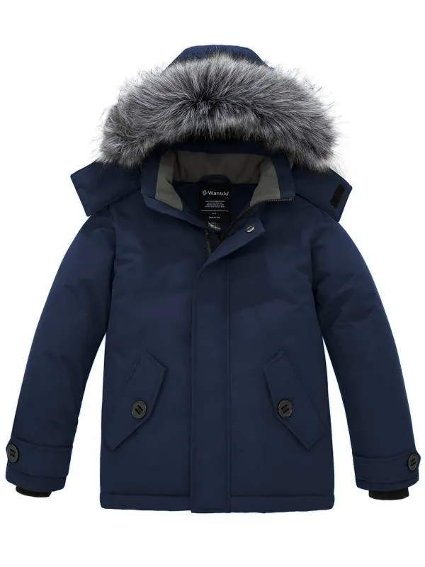 Boys' Quilted Winter Coats Warm Thicken Puffer Jacket Waterproof Parka