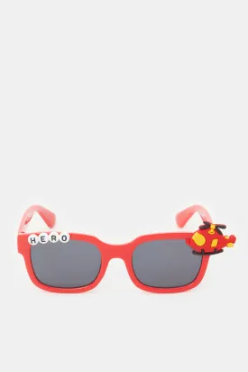 Boys Red Helicopter Wayfarer Sunglasses