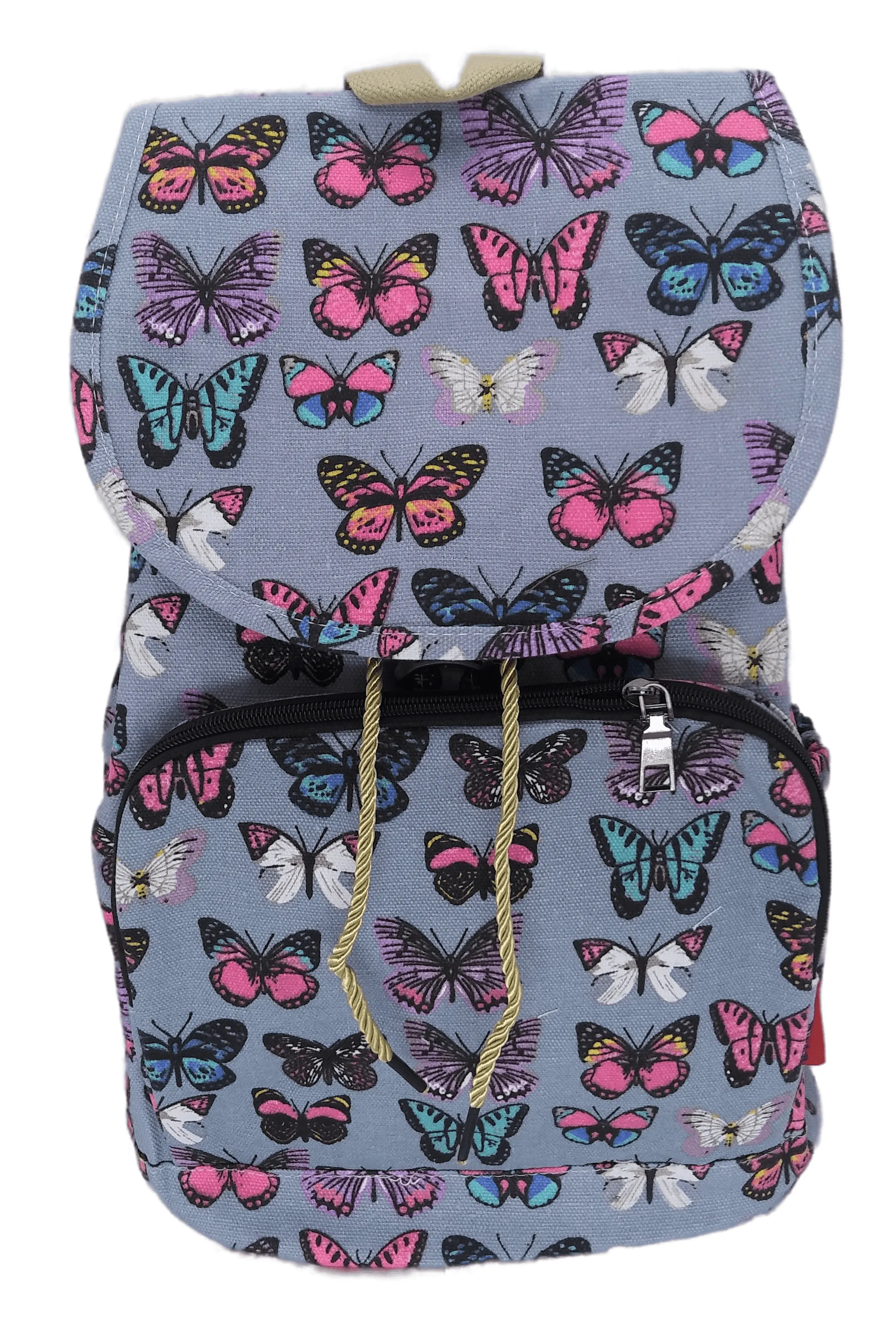 Bravo! Backpack Rucksack Drawstring (Butterfly, Gray 2)