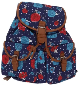 Bravo! Backpack Rucksack Drawstring (Water floral, Navy 2)