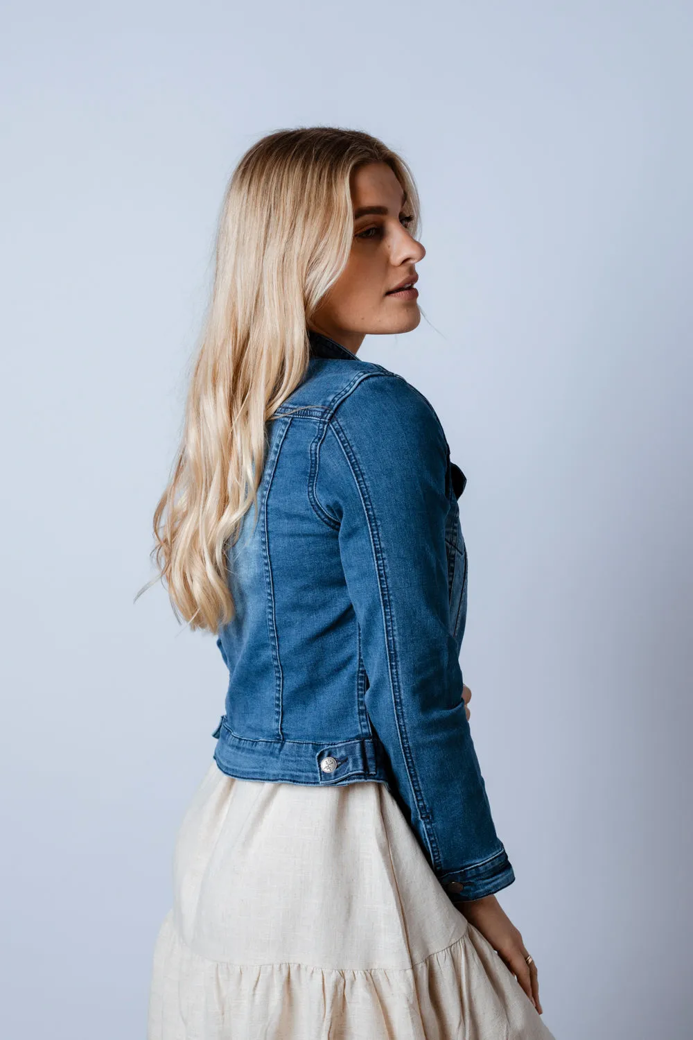 Brea Cropped Denim Jacket