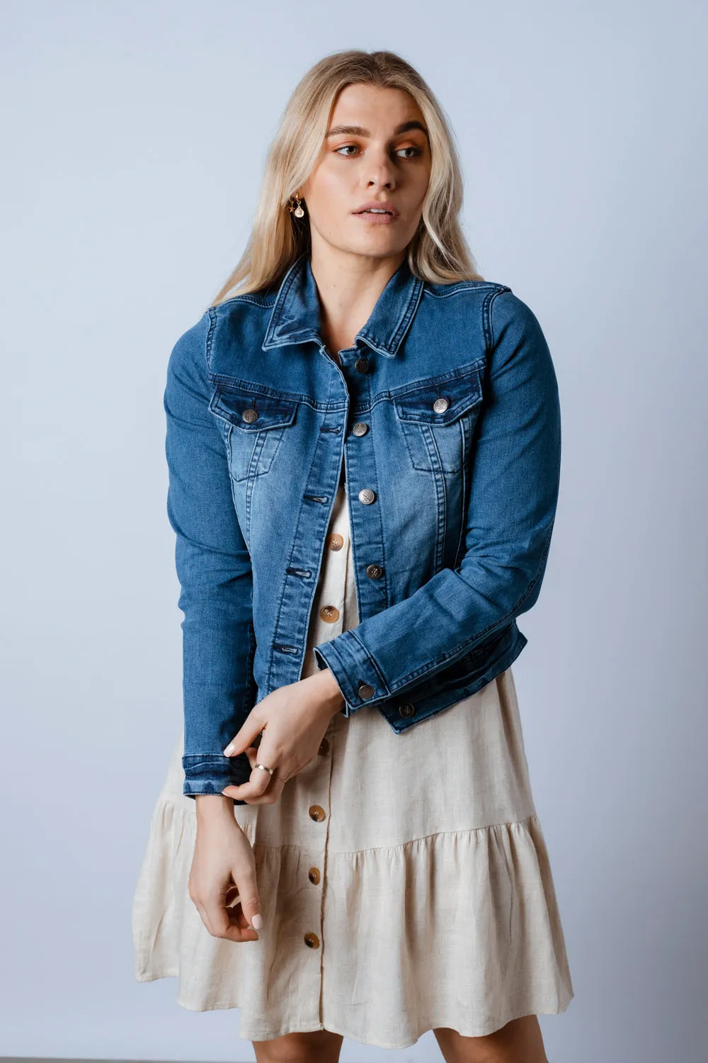 Brea Cropped Denim Jacket