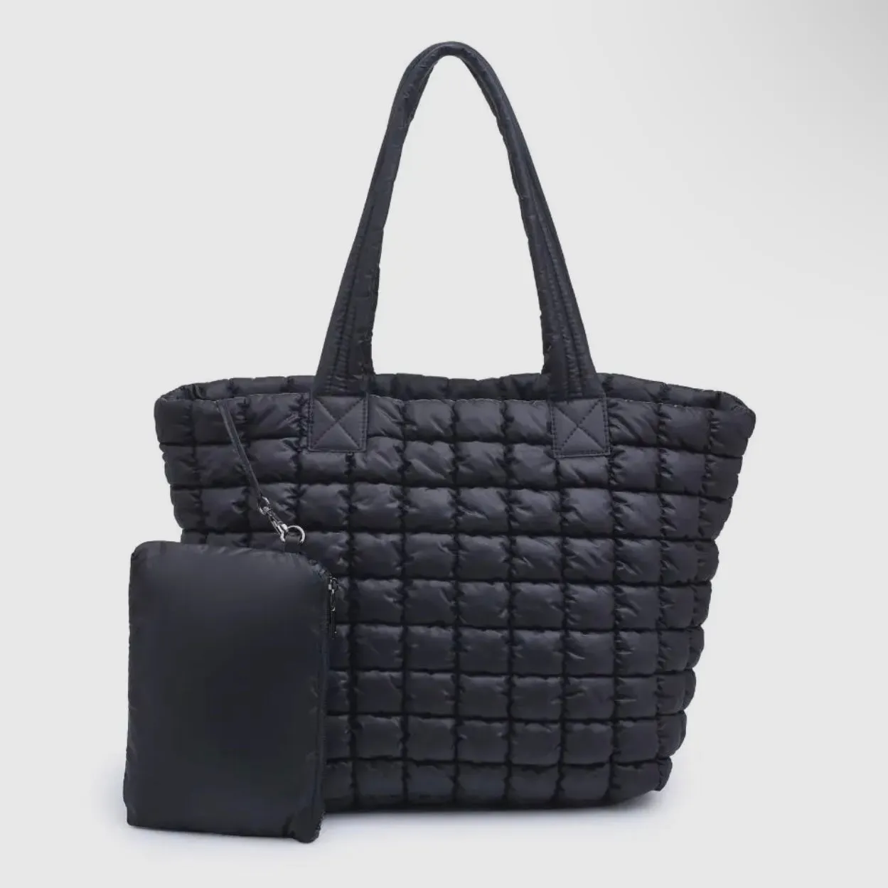 Breakaway Quilted Puffy Nylon Tote