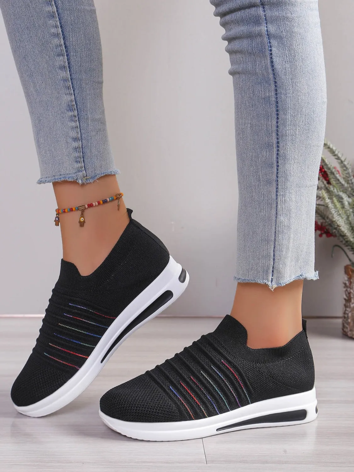 Breathable Mesh Wedge Sneakers