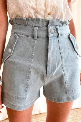 Brenda Ruffled High Waist Denim Shorts