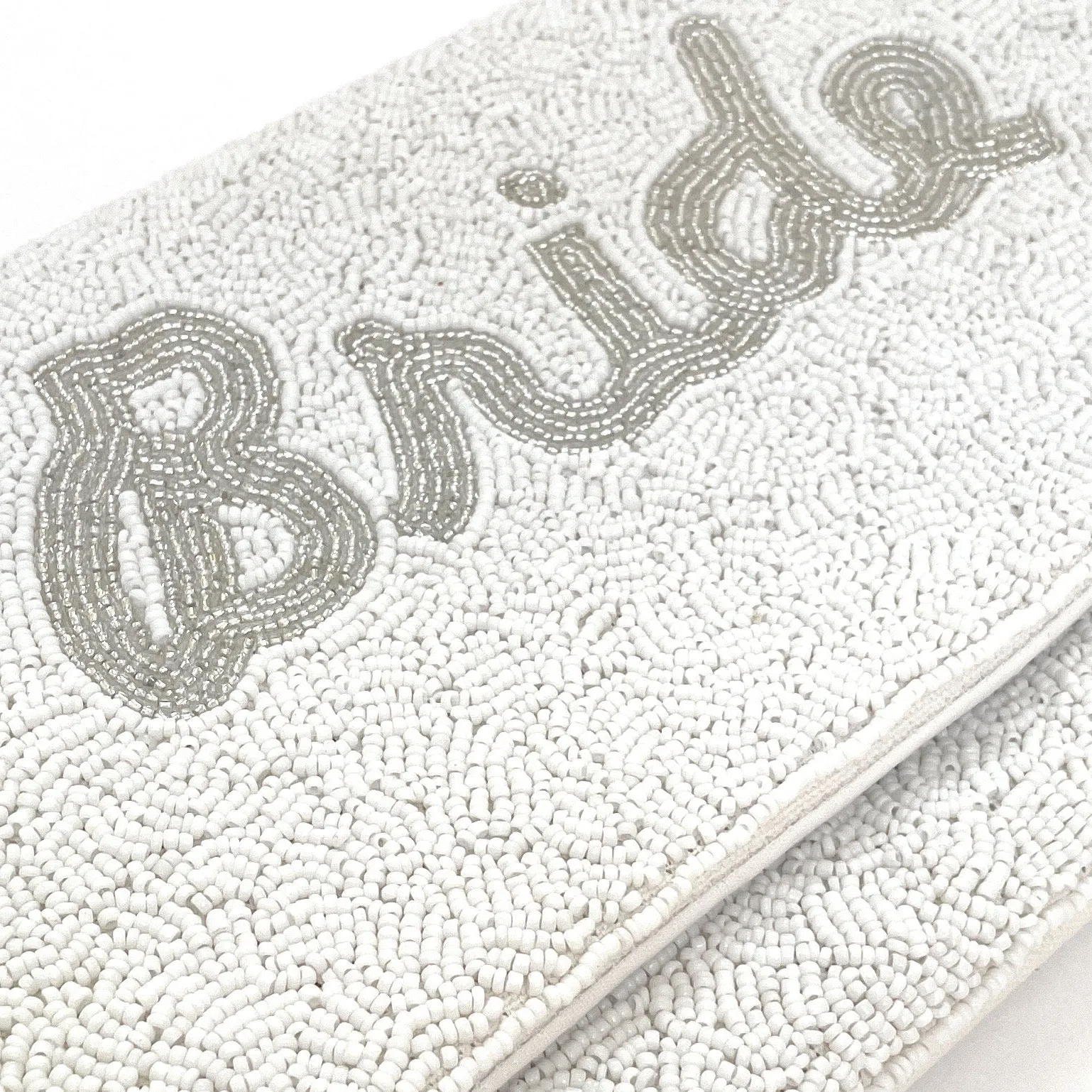 Bride Beaded Clutch Purse (Silver)