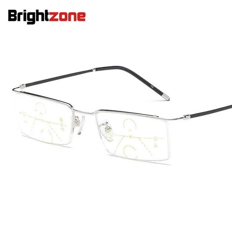 Brightzone Men's Reading Glasses Semi Rim Alloy Progressive