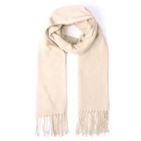 Britts Knits Ivory Fringe Ladies Scarf