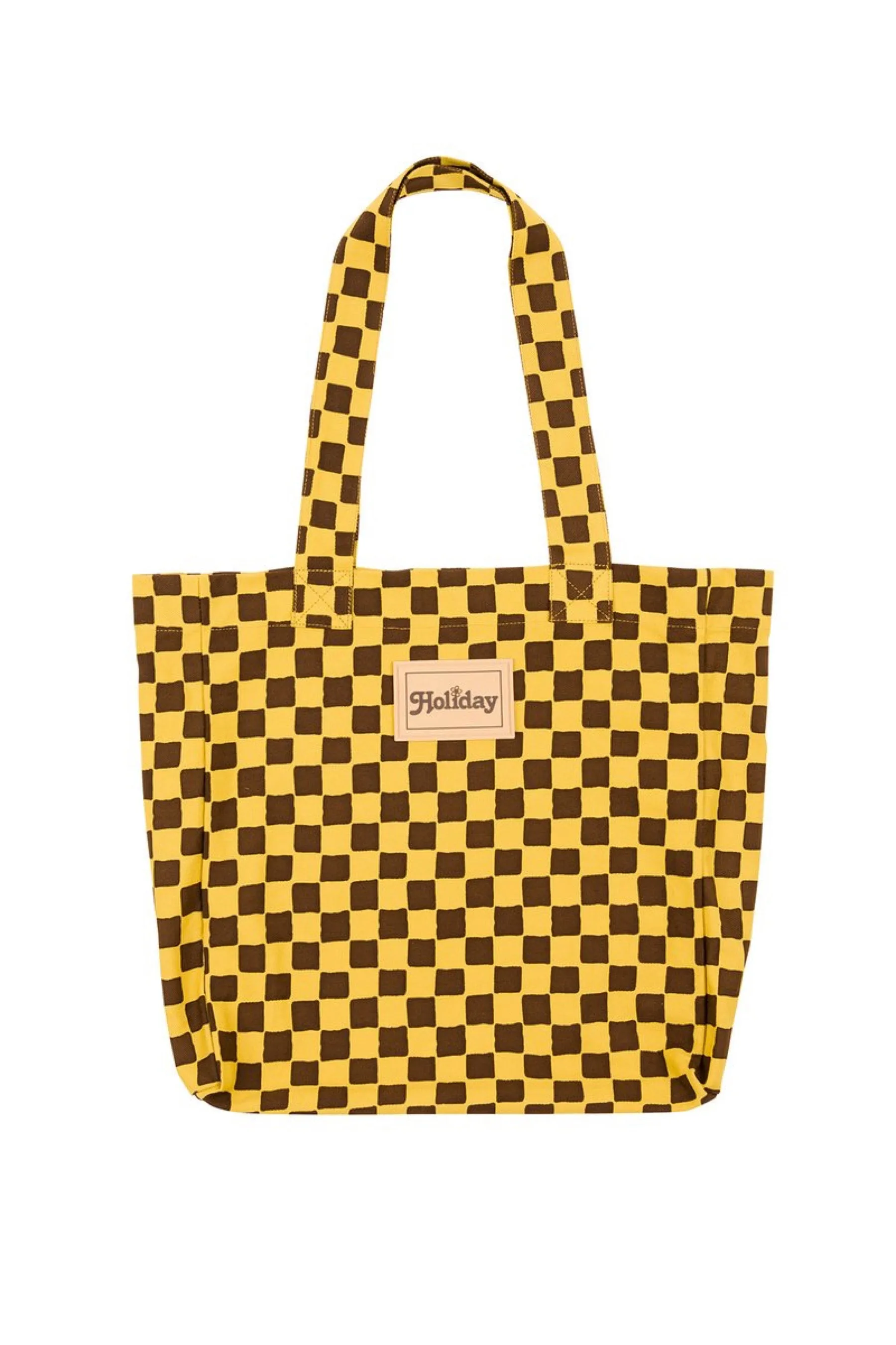 Brown Check Beach Tote