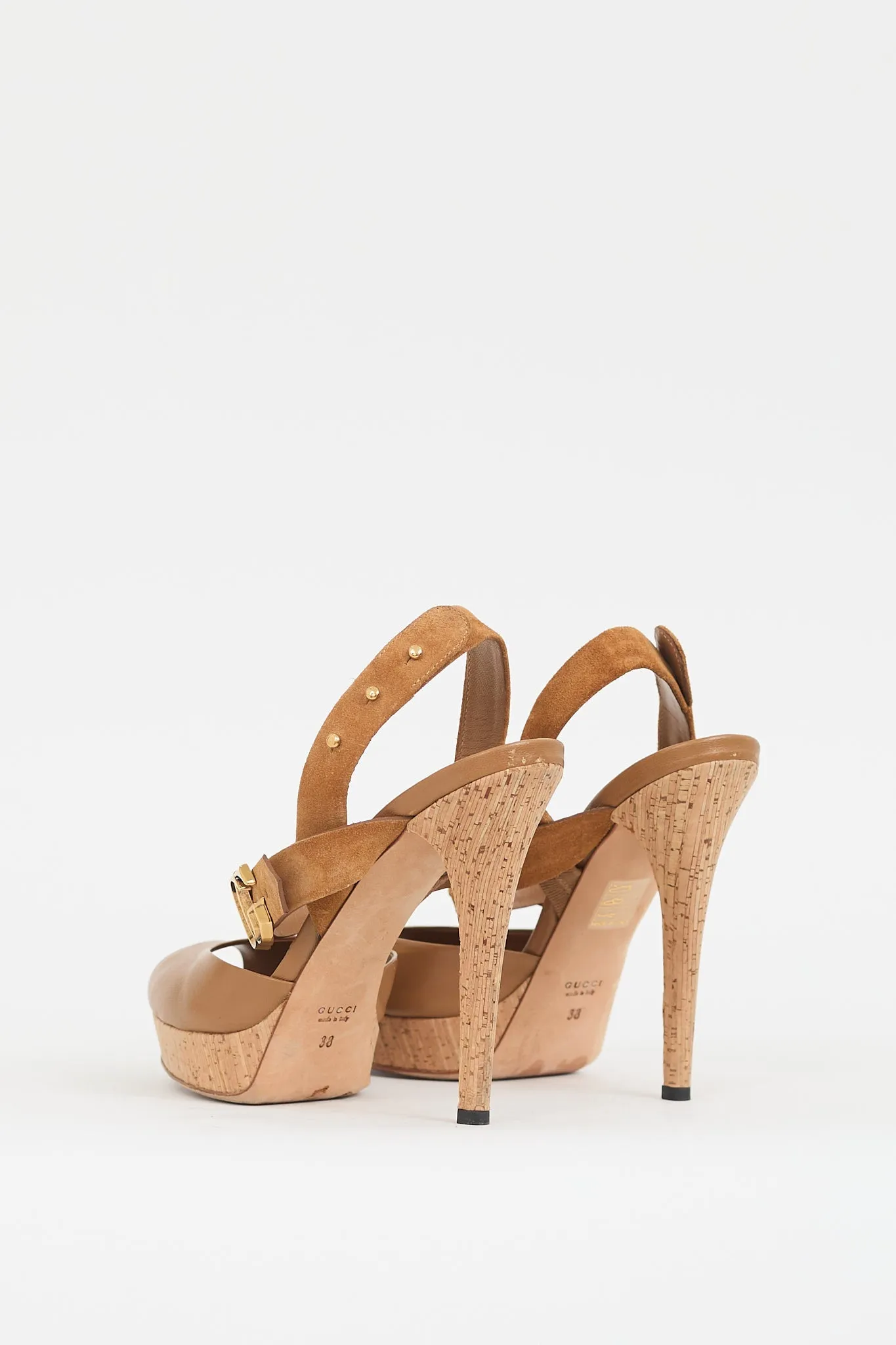 Brown Double GG Platform Heel