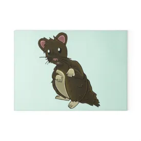 Brown Hamster Glass Cutting Board