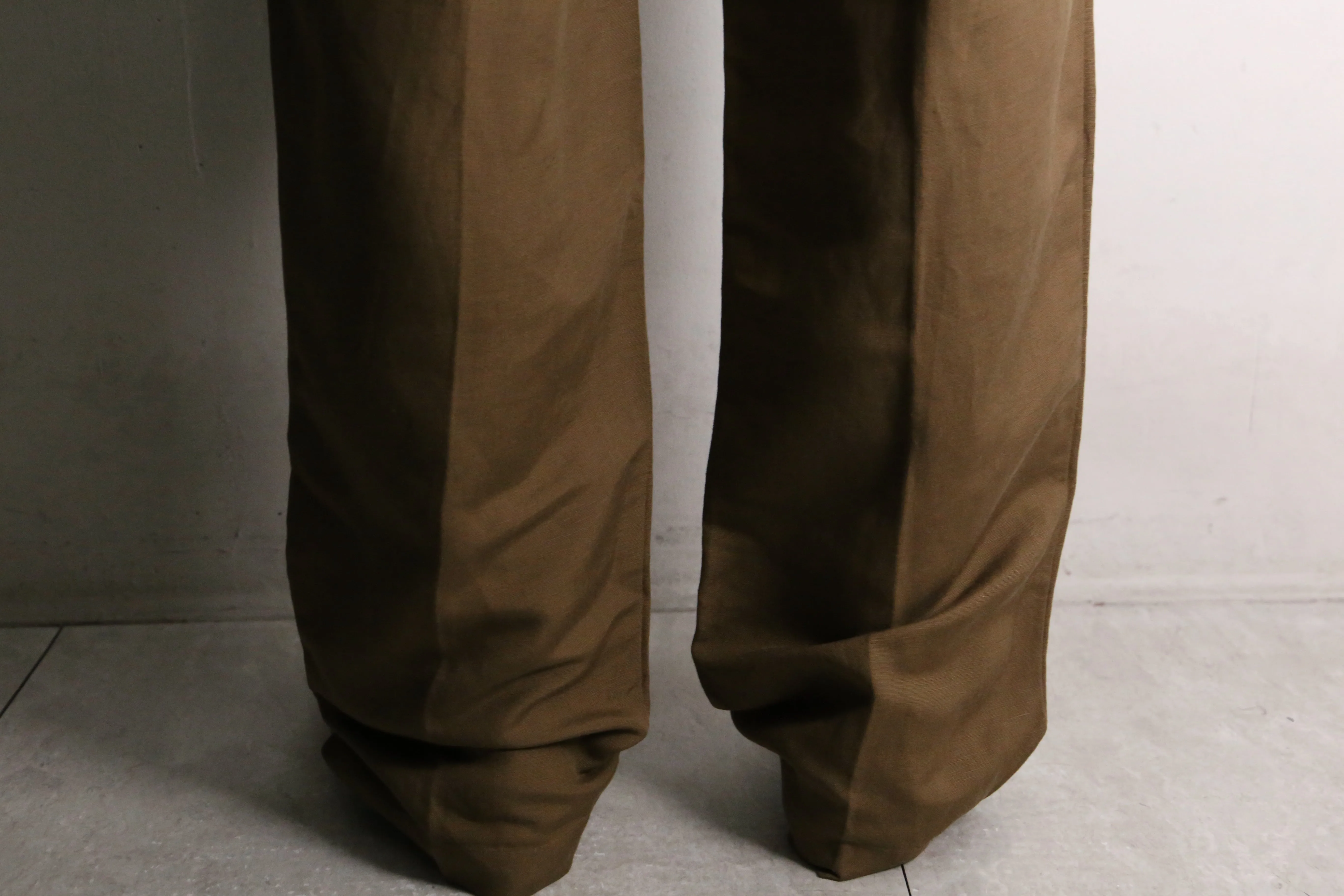 brown linen × rayon easy pants