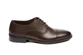 Brown Matte Leather Oxford Shoes SCB-227