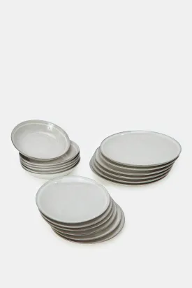 Brown Plain Dinner Set (18 Piece)