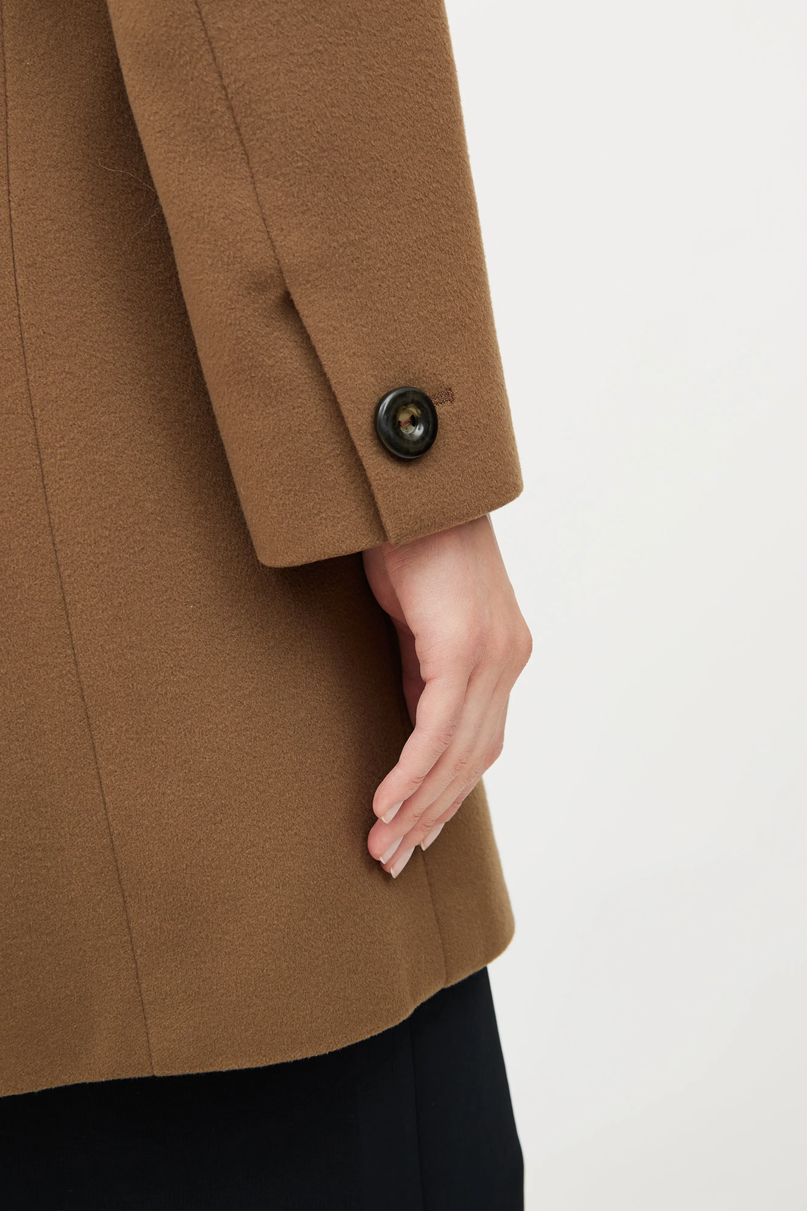 Brown Wool Midi Coat