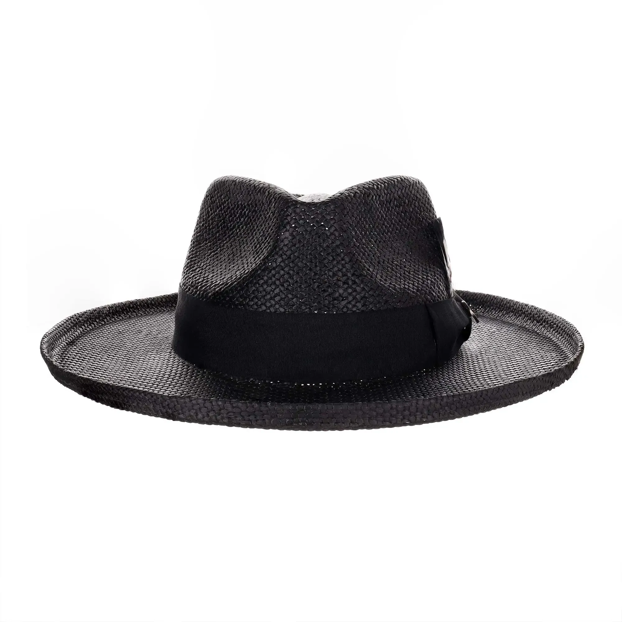 Bruno Capelo Colonial Wide Brim Shantung Straw Fedora