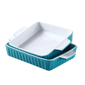 Bruntmor Set Of 2 Rectangular Bakeware Set Ceramic Baking Pan Lasagna Pans for Baking, 9.5